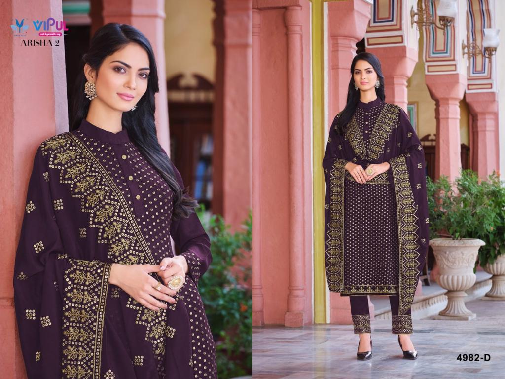 Arisha 2 By Vipul Designer Georgette Suits Catalog